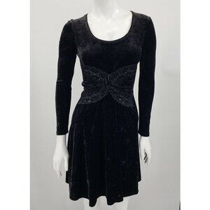 Etincelle Paris Black Velvet Dress Size 3 Goth Steampunk Guipure Lace